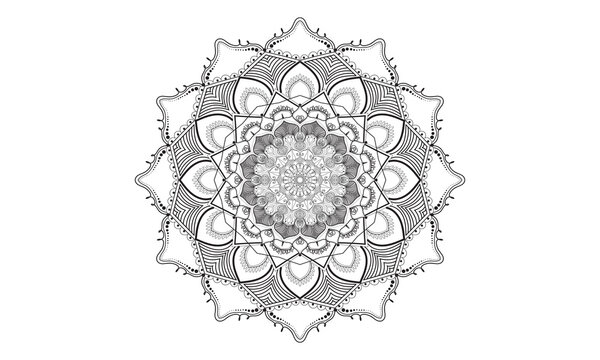 mandala vector tattoo art, circular floral mandala design.