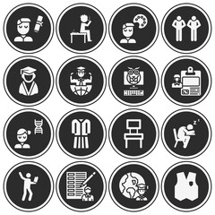 16 pack of teachers  filled web icons set