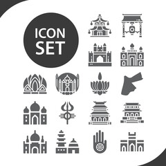 Simple set of delhi related filled icons.