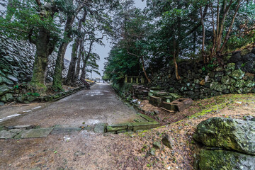 冬の松江城の風景