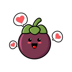 cute mangosteen cartoon mascot character