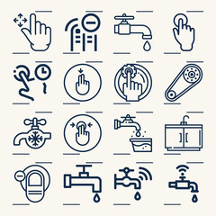 Simple set of knock related lineal icons.