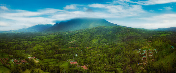 Aerial Panorama of Arenal Volcano in Costa Rica