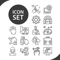 Simple set of workforce related lineal icons.