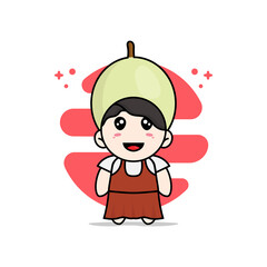 Cute girl character wearing honeydew costume.