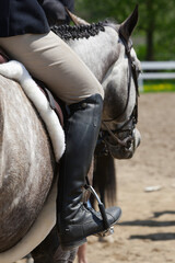 Rider on horseback during a competition