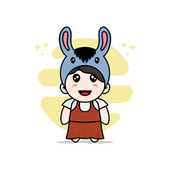 Cute girl character wearing llama costume.