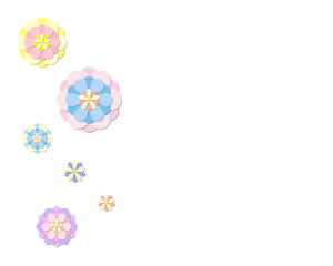 折り紙みたいな花の背景イラスト素材（横）