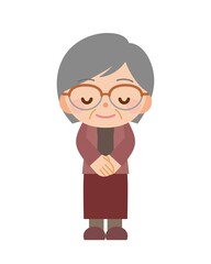 シニア 女性 お辞儀