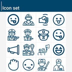 Simple set of riot related lineal icons.