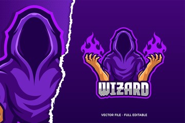Cloak Wizard E-sport Game Logo Template
