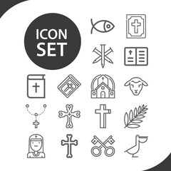 Simple set of pagan related lineal icons.