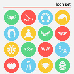 16 pack of tails  filled web icons set