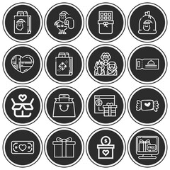 16 pack of gods  lineal web icons set