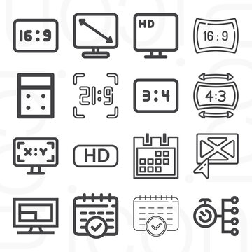 16 pack of constitutes  lineal web icons set