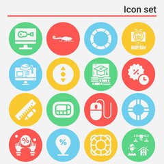 16 pack of diploma  filled web icons set