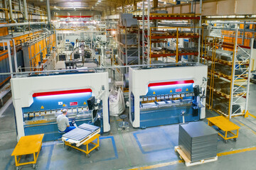 Industrial production. Shop for the production of metal profiles.