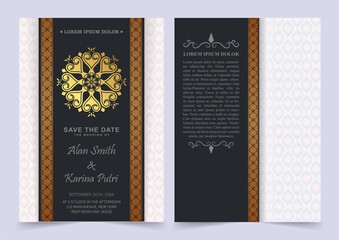 Luxury wedding invitation in mandala