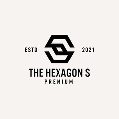 Vector Template Initials of S, Modern, Future, Hexagon