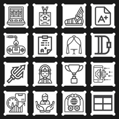 16 pack of superior  lineal web icons set