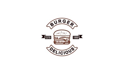 burger sale illustration logo on white background