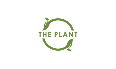 Sprout mockup eco logo, green leaf seedling, growing plant. Abstract design concept for eco technology theme. Ecology icon.