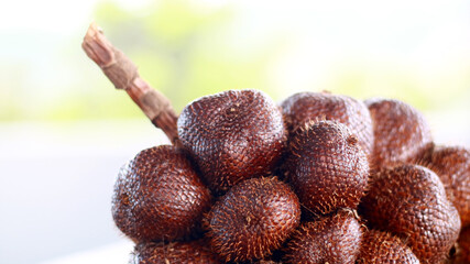 Bunch of Salak fruit or Salacca zalacca. Tropical fruit of Indonesia.