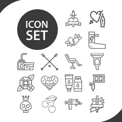 Simple set of tattoo related lineal icons.