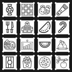 16 pack of feed  lineal web icons set