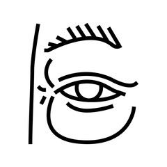 eye bag edema line icon vector. eye bag edema sign. isolated contour symbol black illustration