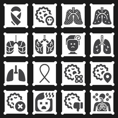 16 pack of tuberculosis  filled web icons set