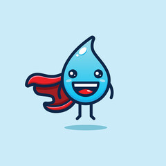 cartoon cute water hero vector design