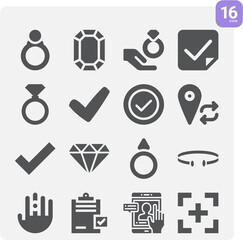 Simple set of approved related filled icons.