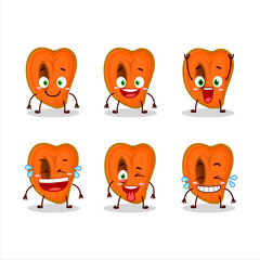 Cartoon character of slice of zapote with smile expression