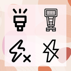 Simple set of floods related lineal icons