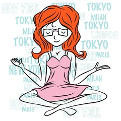Illustration vector cute ballerina cartoon for fashion design