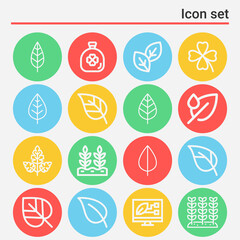 16 pack of lily pad  lineal web icons set