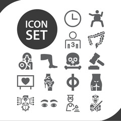 Simple set of philosophy related filled icons.