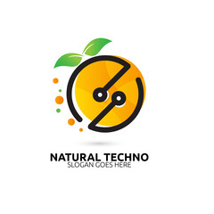 Natural Techno logo vector concept, icon, element, and template for company