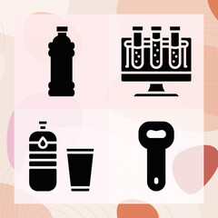 Simple set of flask related filled icons