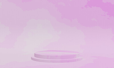 3D rendered abstract pink podium