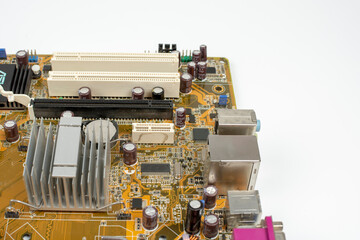 components of microprocessor devices are installed on a printed circuit board