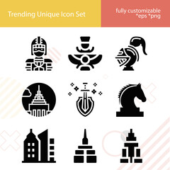 Simple set of persia related filled icons.
