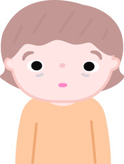 目のクマがある女の子上半身
