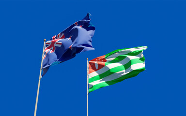 Flags of New Zealand and Abkhazia.