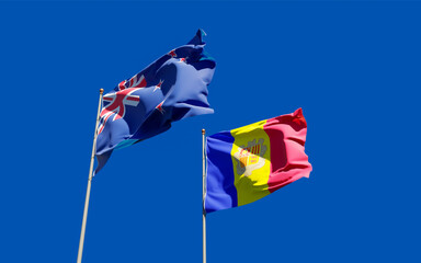 Flags of New Zealand and Andorra.