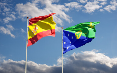 Flags of Spain and Christmas Island.