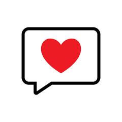 heart shape with bubble talk icon vector
