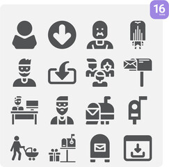 Simple set of ancestor related filled icons.