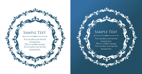 高級感のあるビンテージ調のフレームデザインセット　罫線　枠　ウエディング　ビンテージ　アンティーク